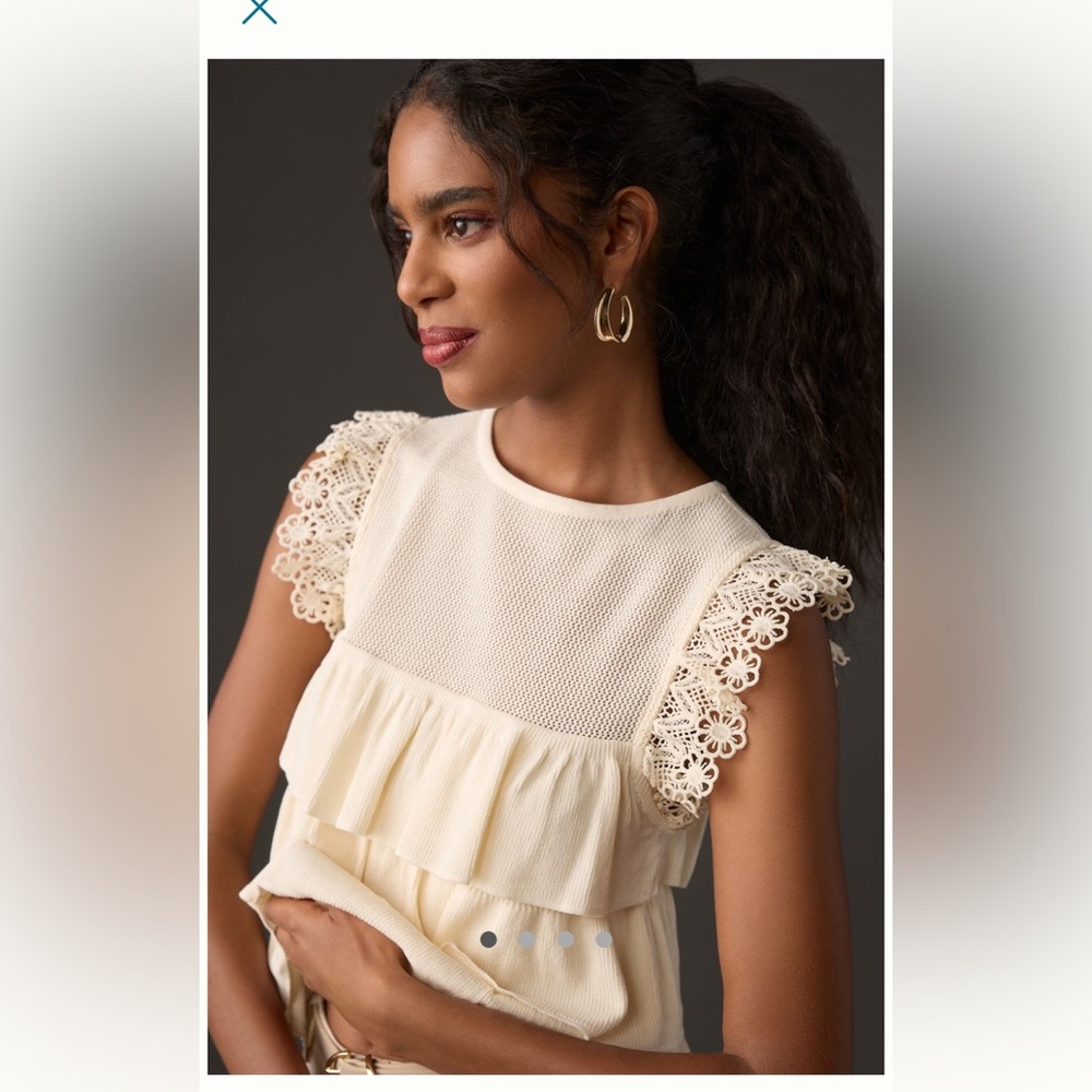NWT Anthropologie Dolan Ruffle Sweater Tank Sz M